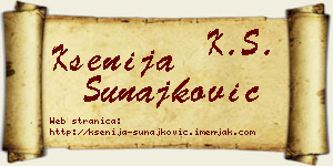 Ksenija Sunajković vizit kartica